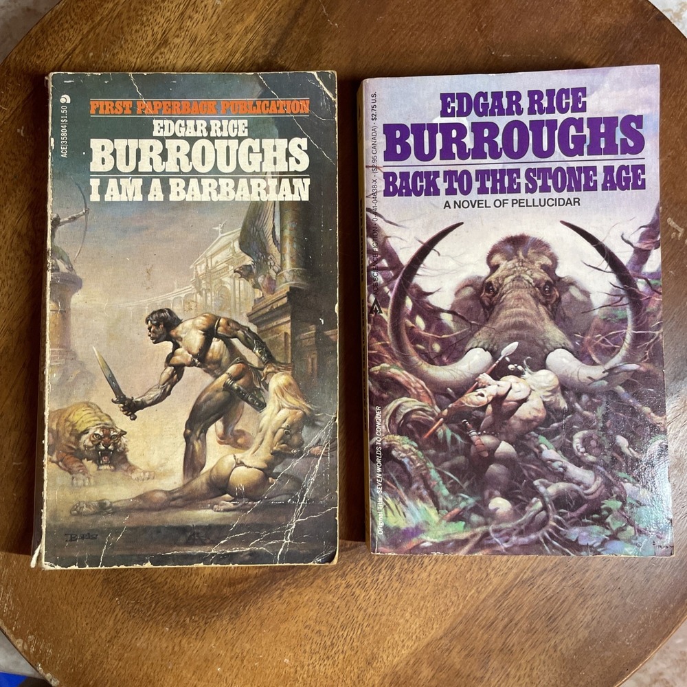 Edgar Rice Burroughs: I am a Barbarian 1st Ed. & Back to the Stone Age 13th Ed.